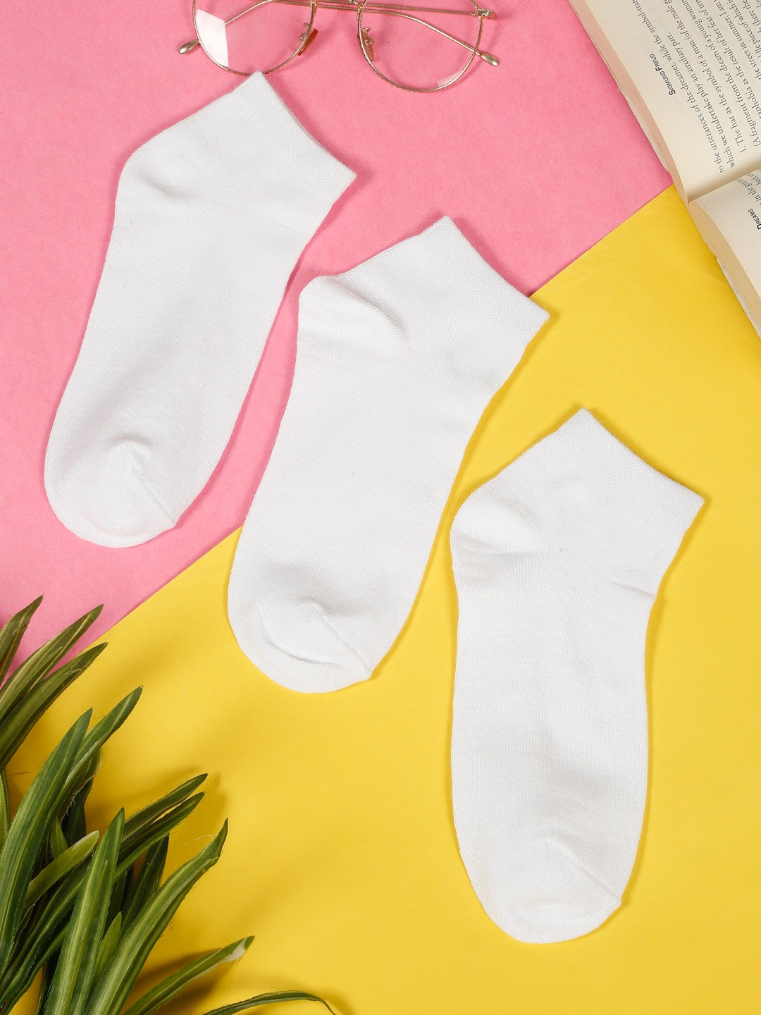 Teakwood Leathers Men Pack Of 3 Pure Cotton Ankle Length Socks