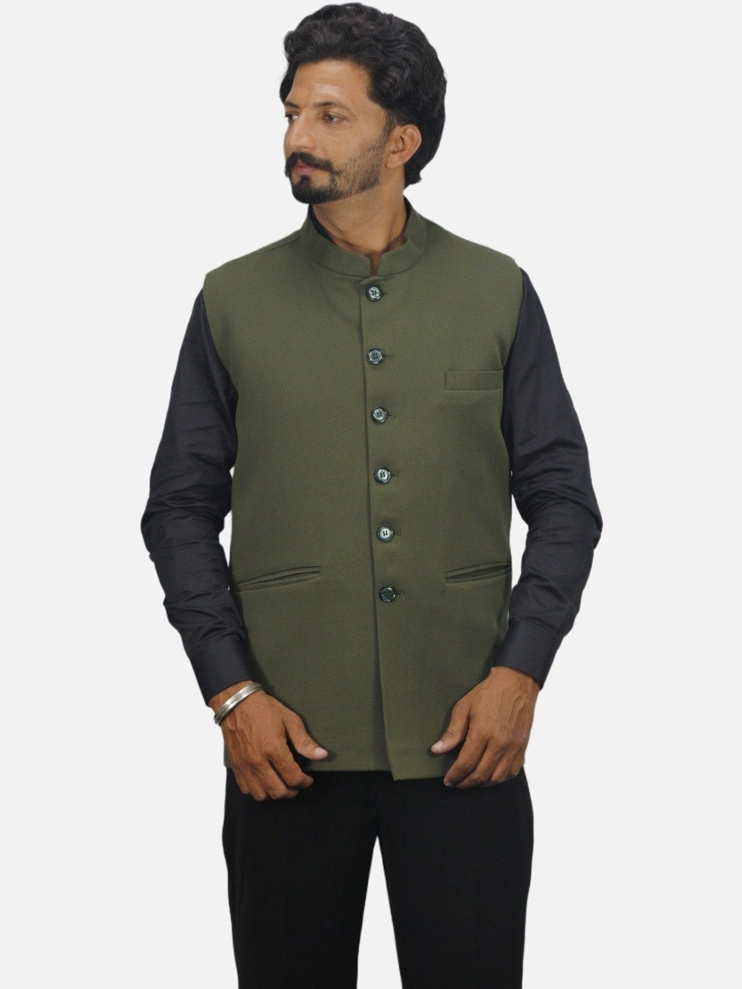 GARGIAN Master Cut Men Textured Neharu Jacket