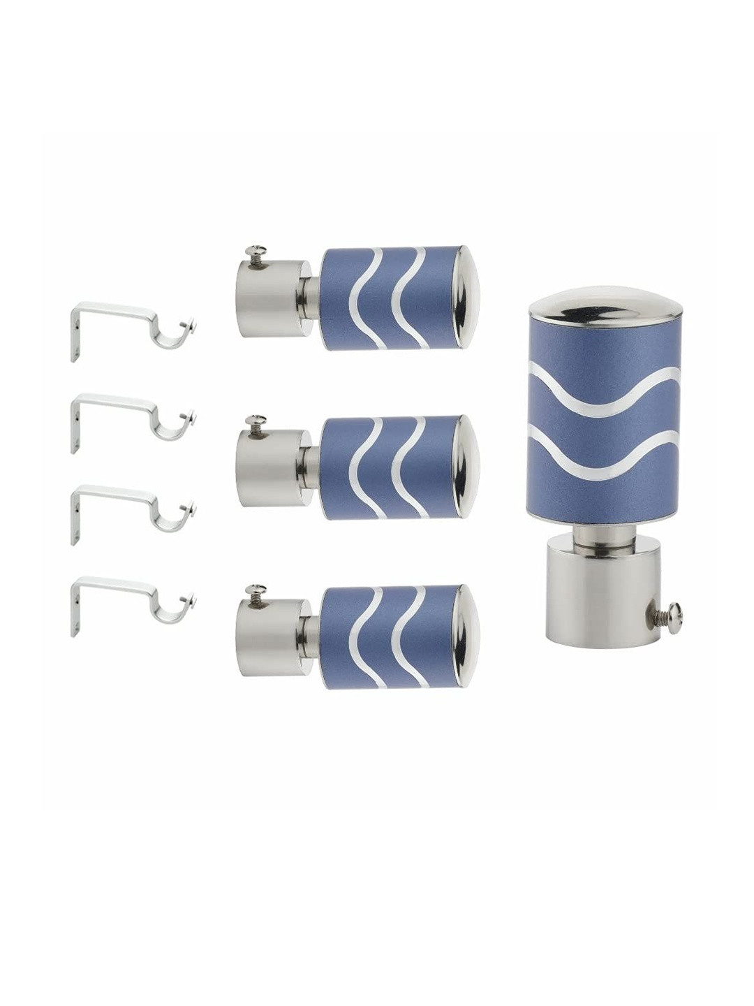 GLOXY Pack Of 2 Stainless Steel Curtains Rod Pocket