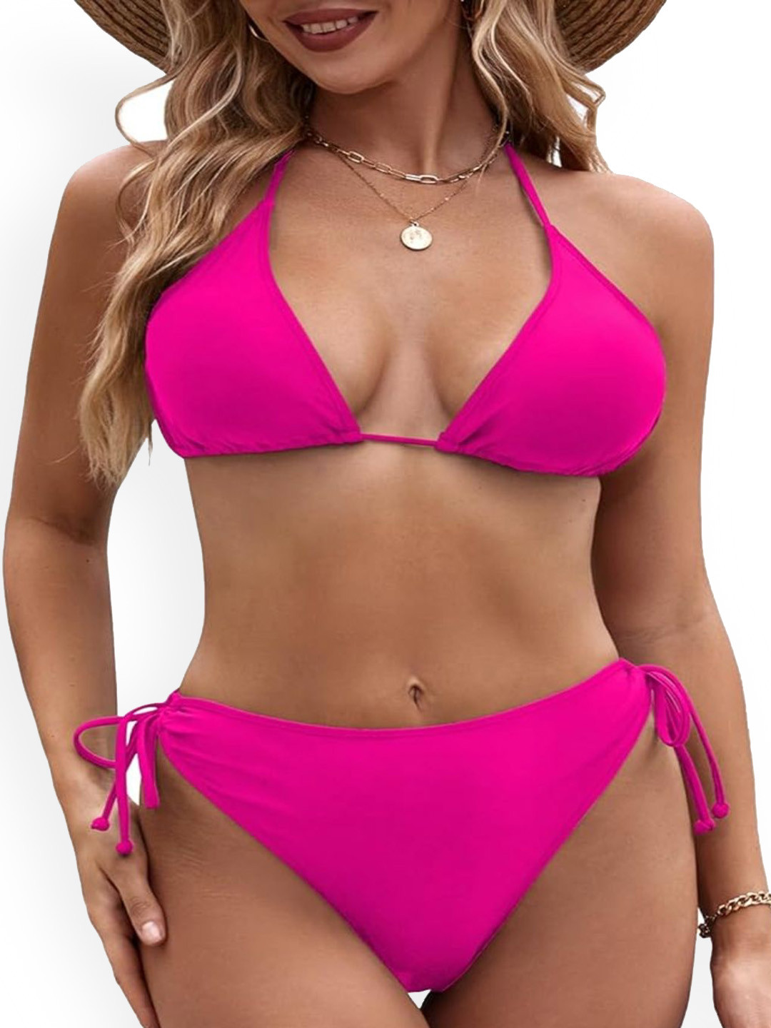 JO JO CREATION Women Halter-Neck Swim Bikini Set