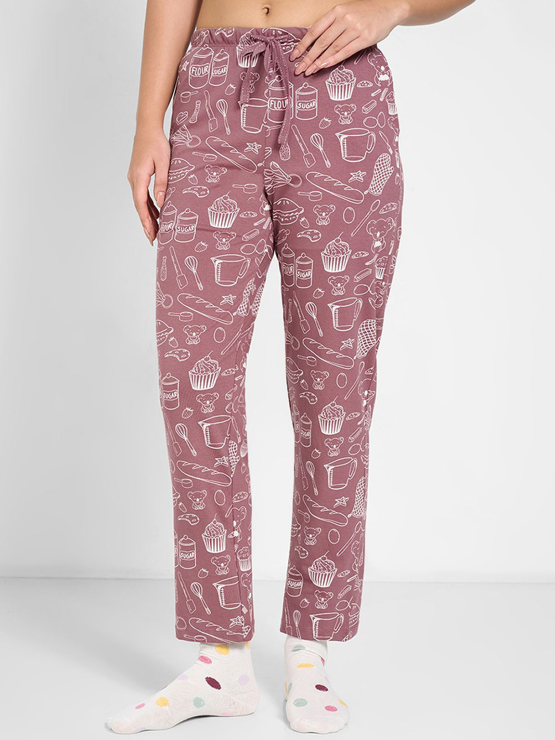 Dreamz by Pantaloons Women Printed Pure Cotton Mid-Rise Lounge Pants