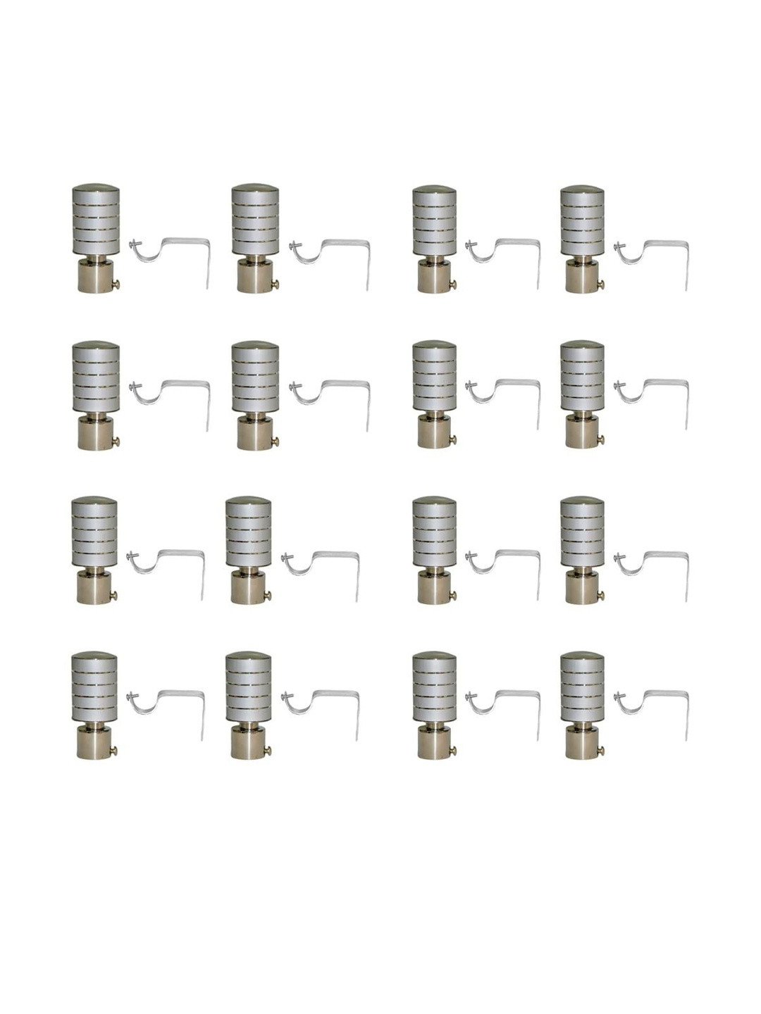 GLOXY Set Of 8 Modern 1 Inch Rod Pocket Stainless Steel Glossy Curtain Bracket