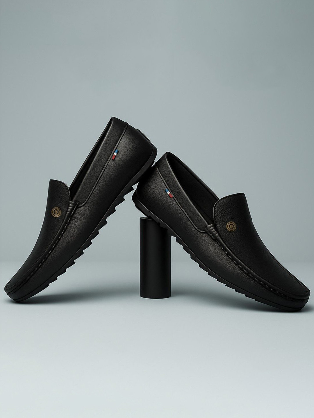 KRAASA Men Textured Penny Loafers - Image 1