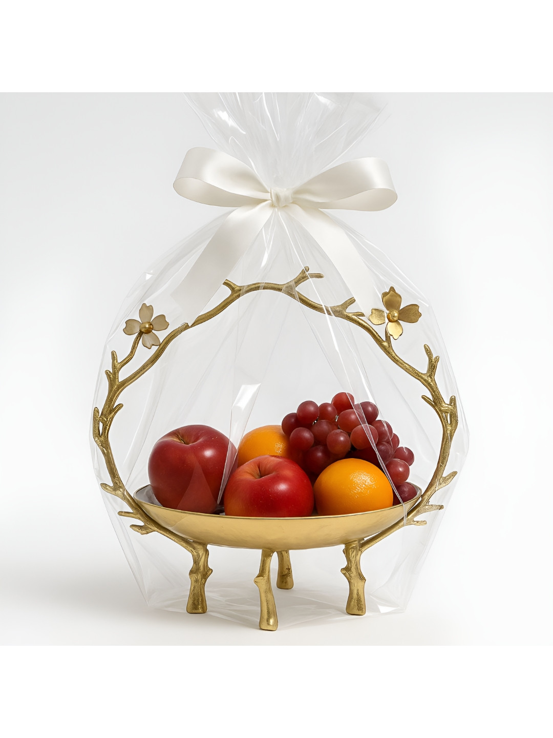 FOUR DECOR COMPANY Gold Decorative Fruit Basket