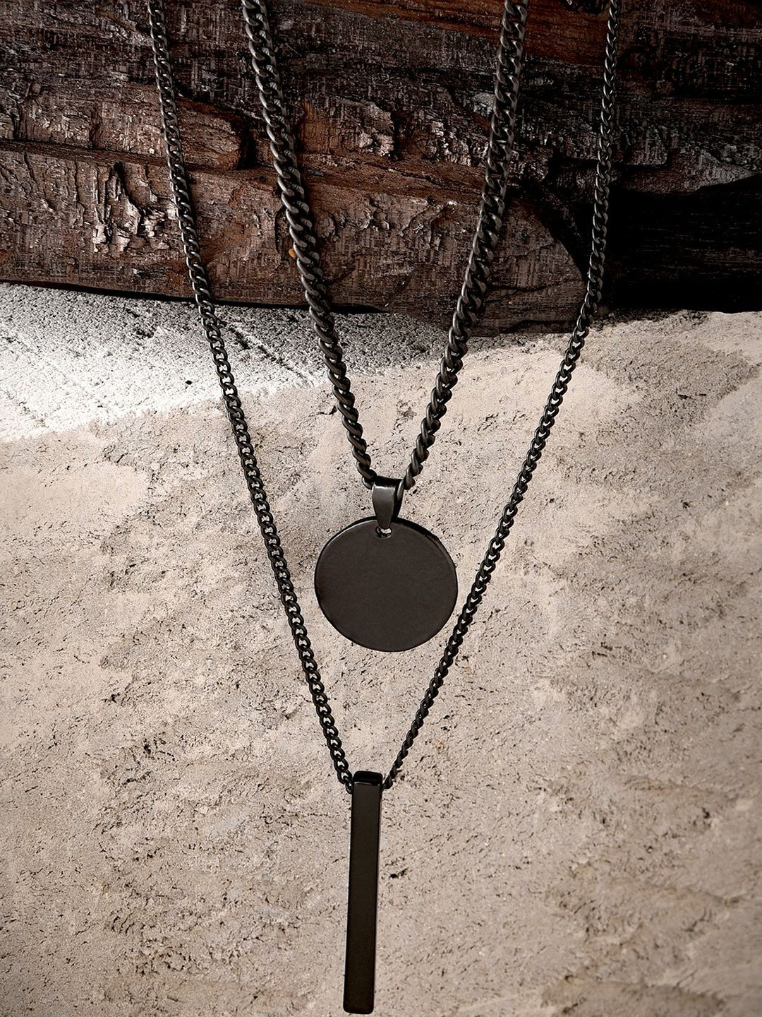The Bro Code Men Set of 2 Layered Necklace And Chains