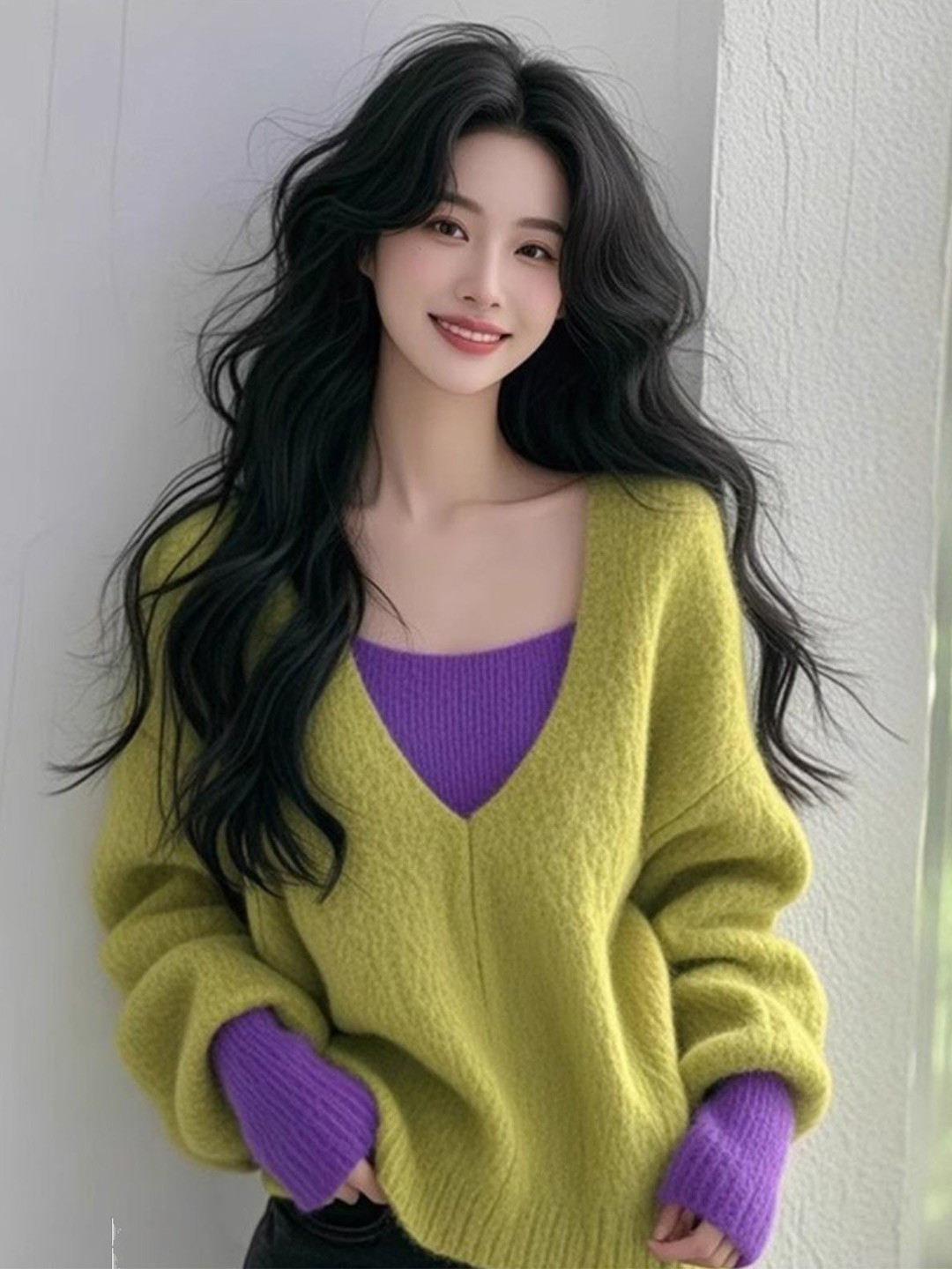StyleCast Women Long Sleeves V Neck Pullover Sweaters