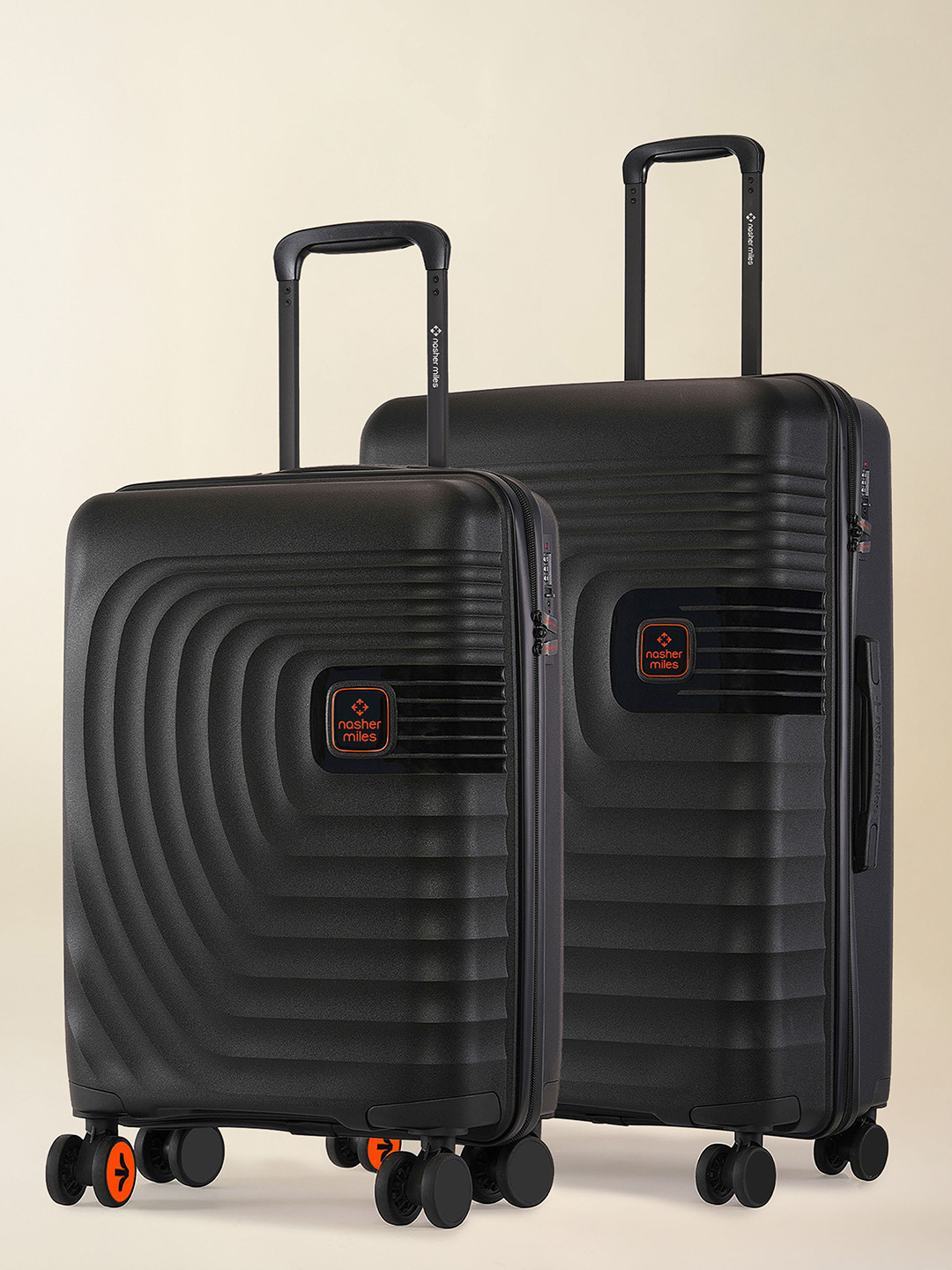 Nasher Miles Boston Polypropylene Small-Medium Black Trolley Bags (55-65 cm)