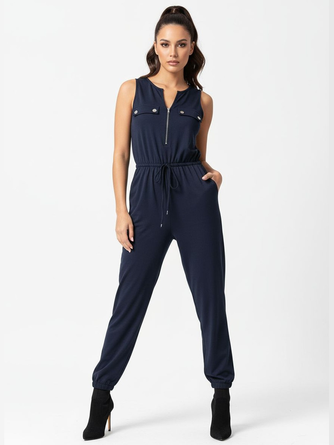 DressBerry Basic Jumpsuit with Pocket Detailing
