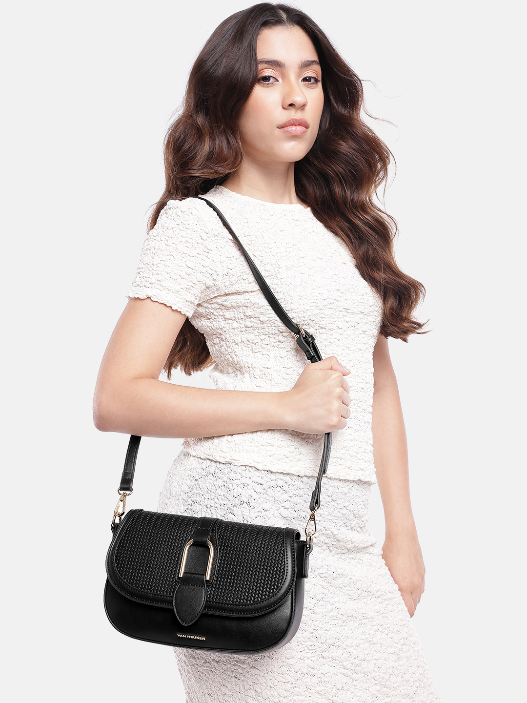 Van Heusen Braided Textured Sling Bag