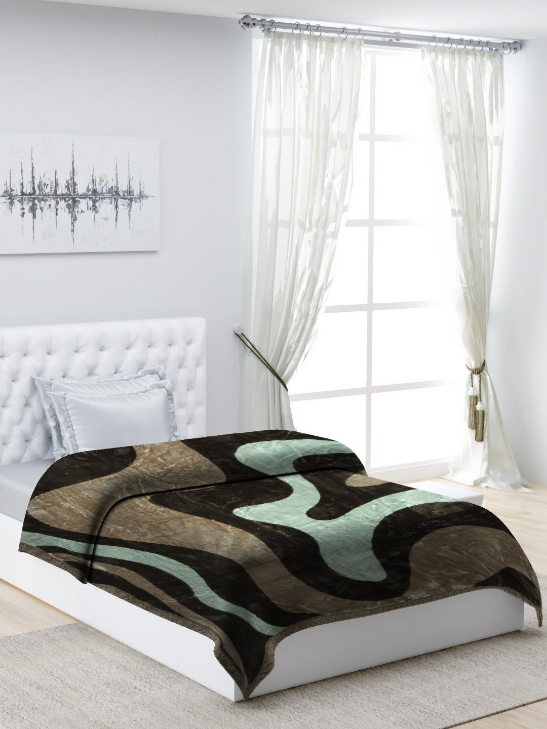 Monte Carlo Black & Brown Heavy Winter 1022 GSM Single Bed Blanket