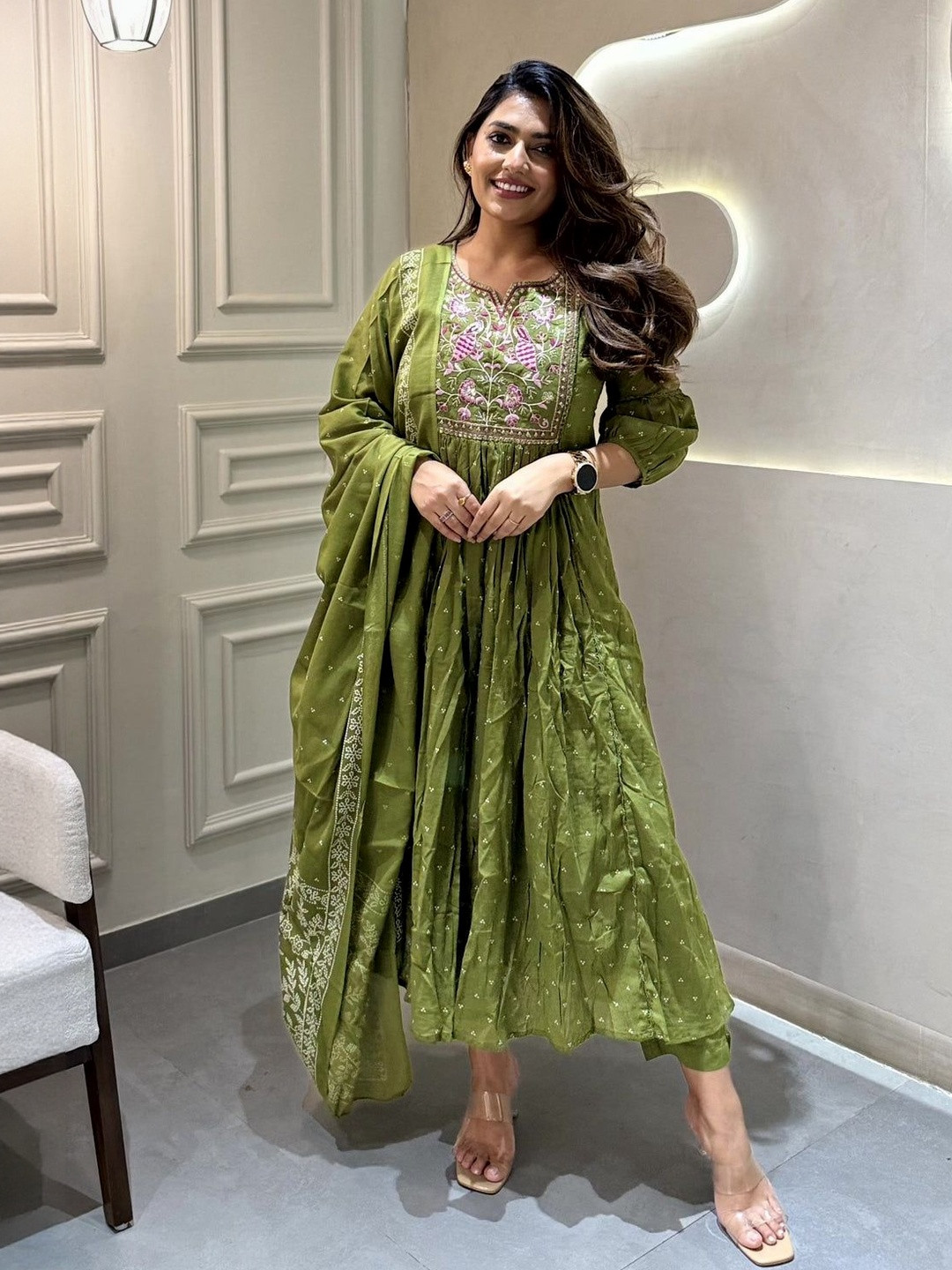 ATOXIC Women Green  Pure Cotton Kurta Sets