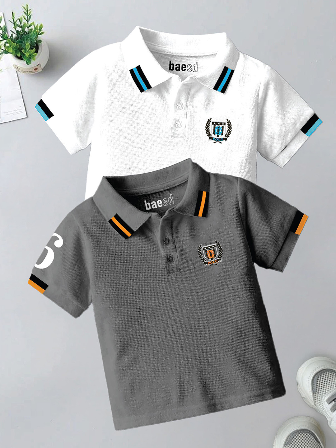 BAESD Boys Pack Of 2 Polo Collar T-shirts