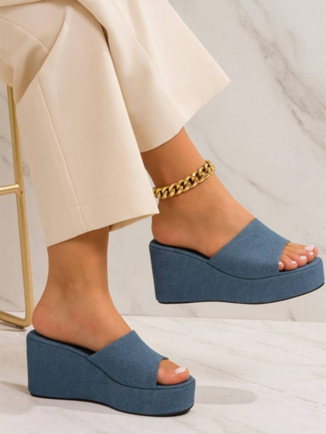 Baespice Women Synthetic 4 Inch Wedge Heels