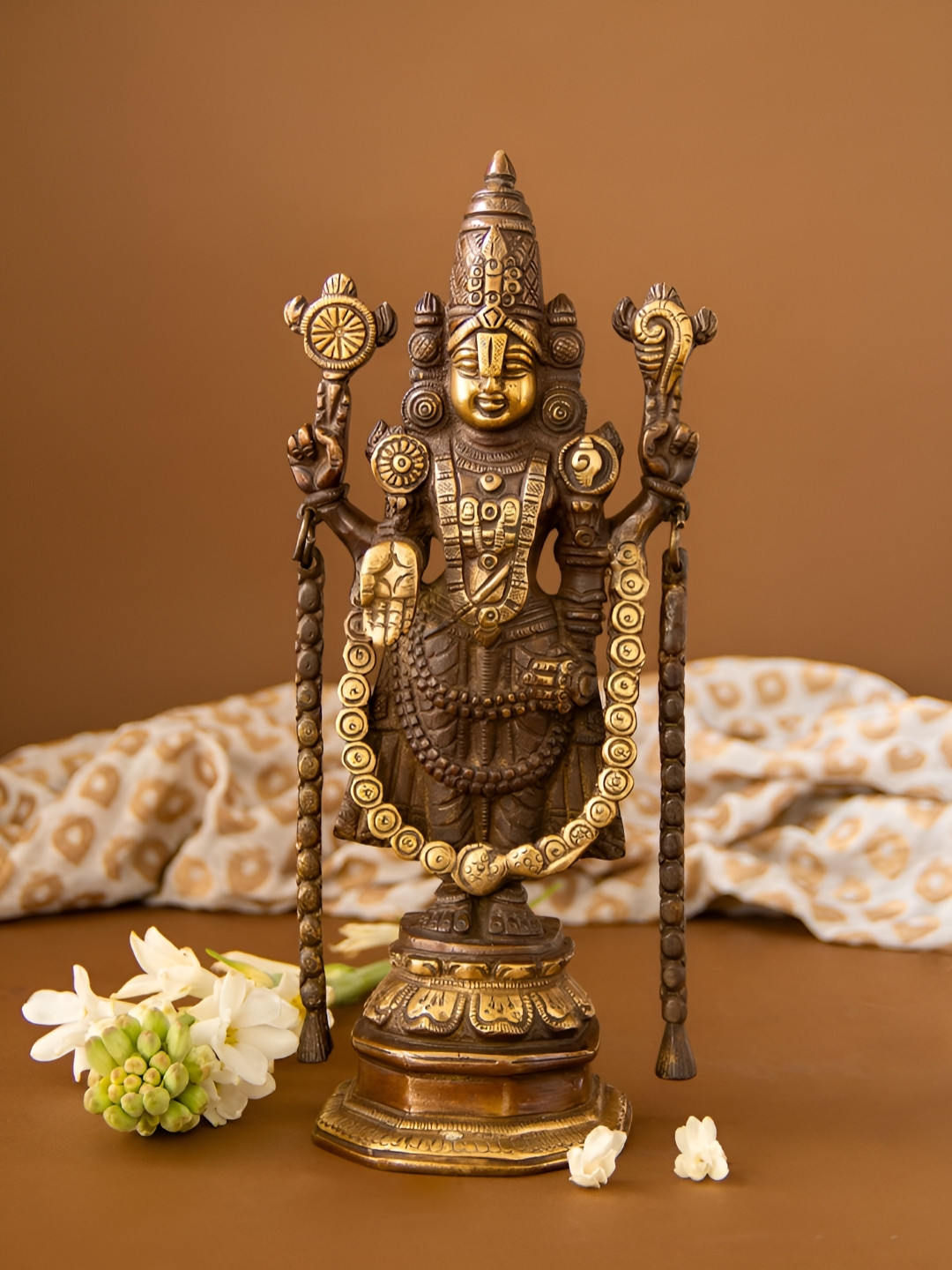 Imli Street Brown & Gold Triupati Balaji Religious Idol Metallic Showpiece