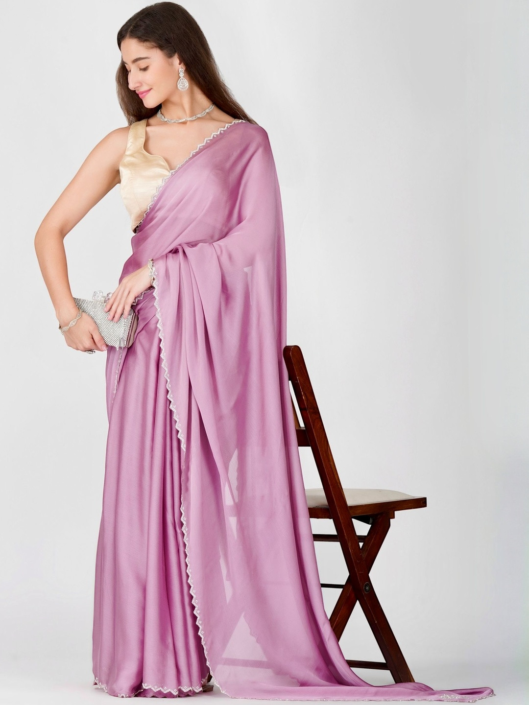 D tales Embellished Beads and Stones Saree