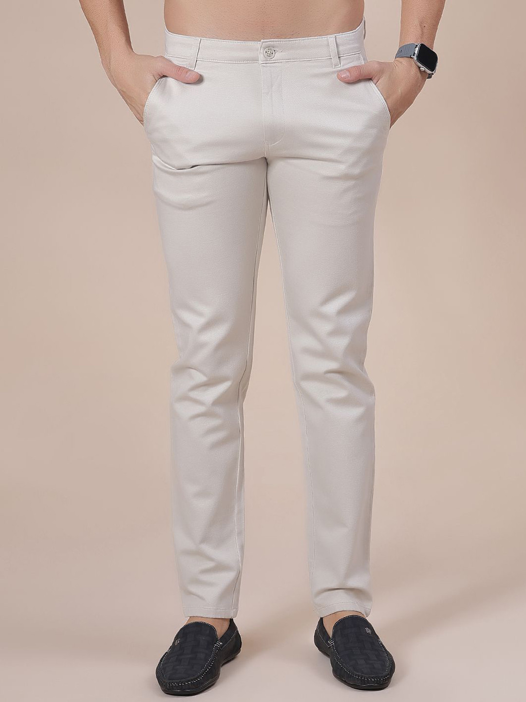 V-Mart Men Slim Fit Low-Rise Satin Trousers