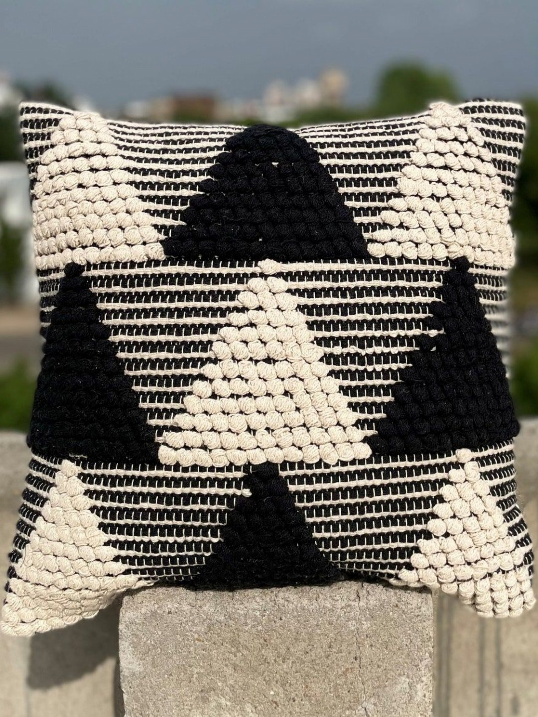 North Field Black & White Geometric Square Cushion Covers