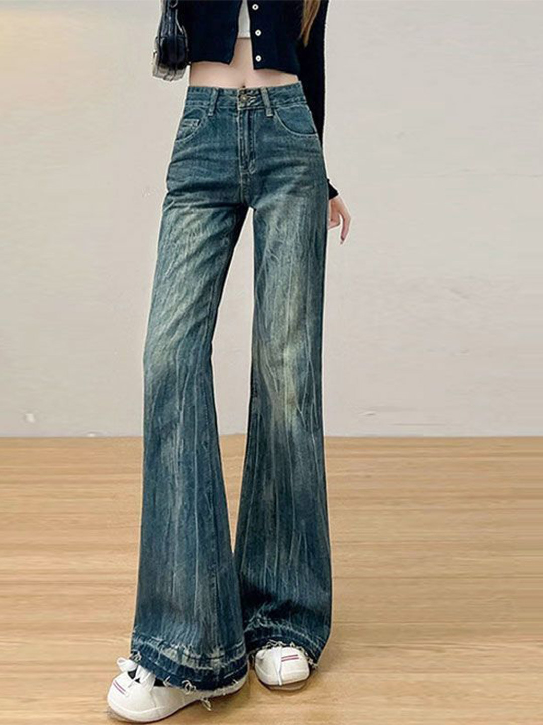 StyleCast x Revolte Women Mid-Rise Retro Denims Heavy Fade Jeans
