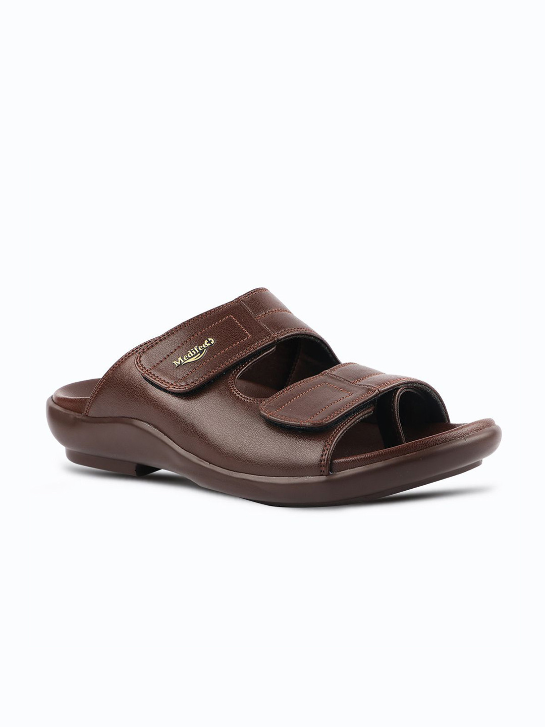 MEDIFEET Men Brown Open Back Sandals