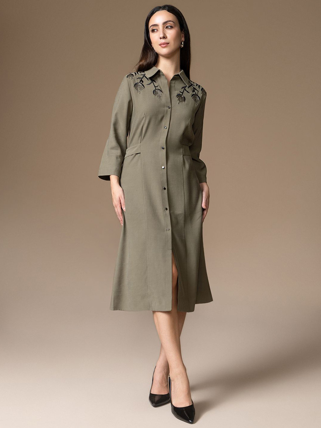 Kazo Gillian Shirt Midi Dress