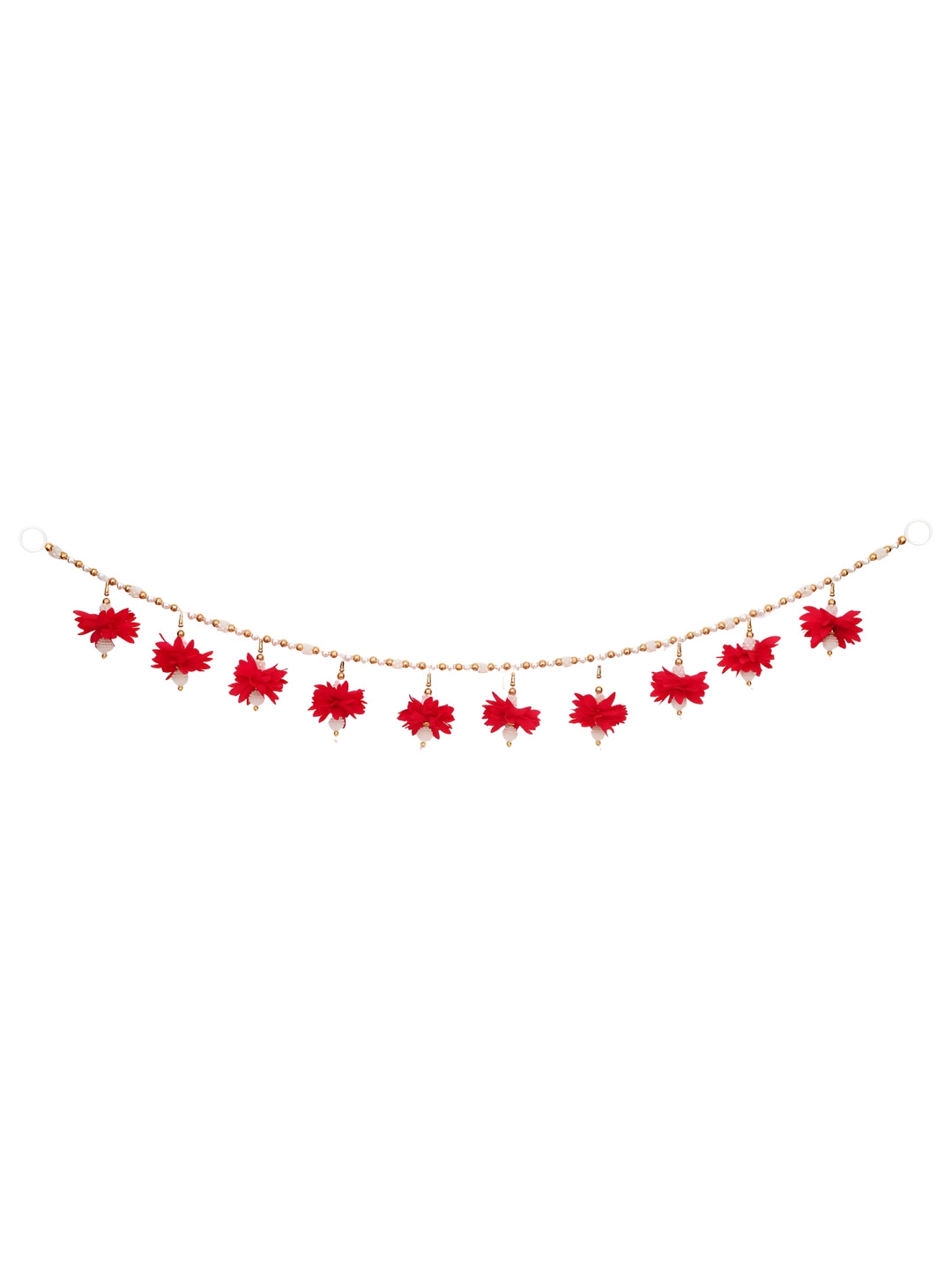 Akaar Red & White Textured Beads Bandhanwar
