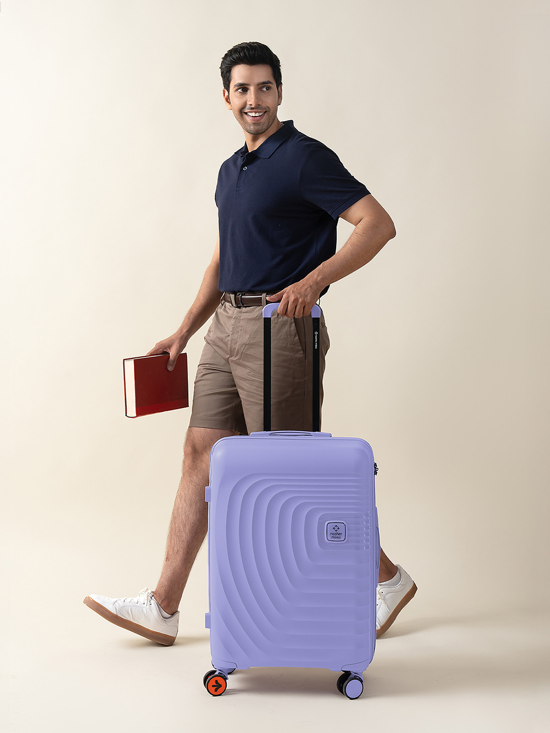 Nasher Miles Boston Polypropylene Medium Purple Trolley Bag - 24 Inch (65 cm)