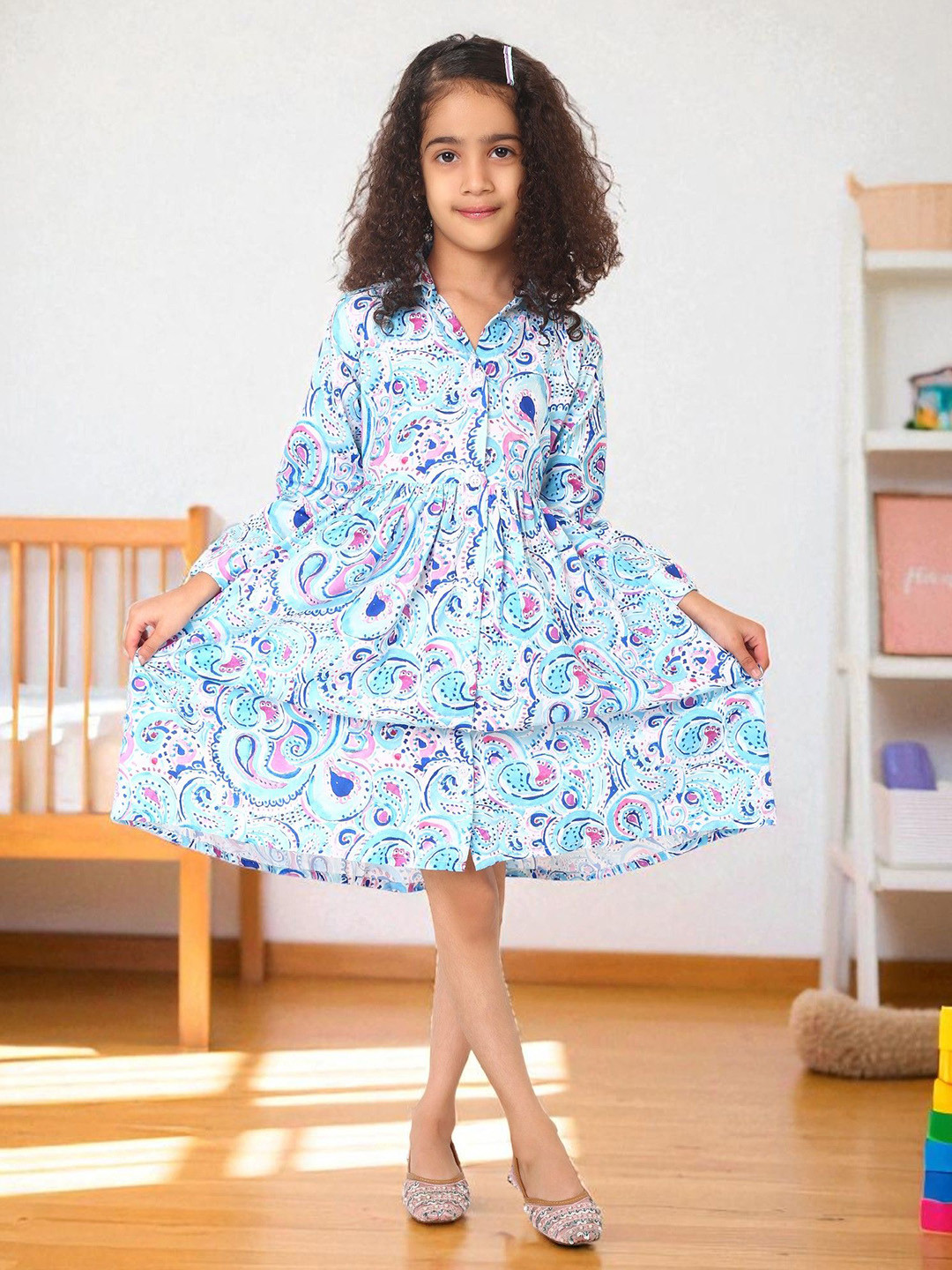 Tito Patito Girls Floral Printed Fit & Flare Dress