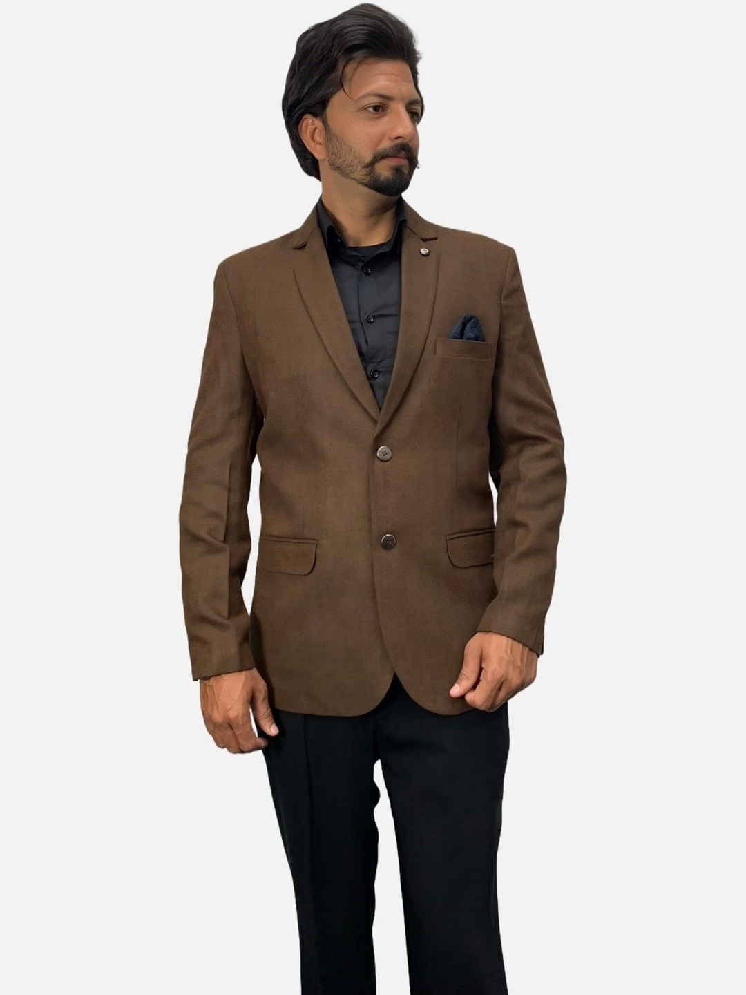 GARGIAN Master Cut Men Brown Solid Slim-Fit Single Breasted Suit