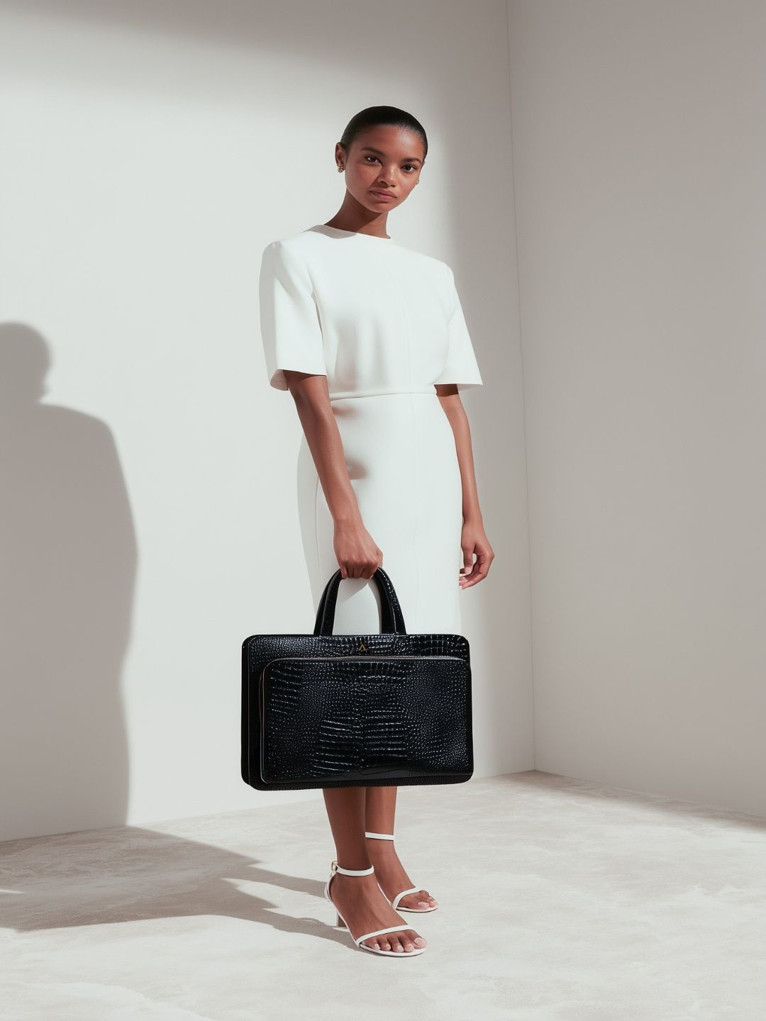 AKINNA Women Textured Leather Laptop Bag