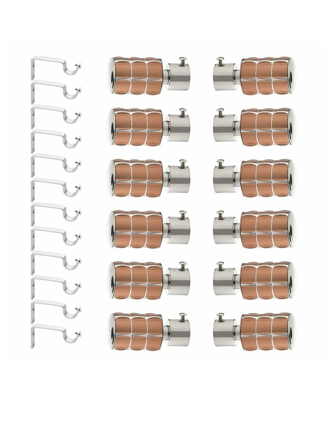 GLOXY Pack of 6 Stainless Steel Brackets Curtain Holder Accessories