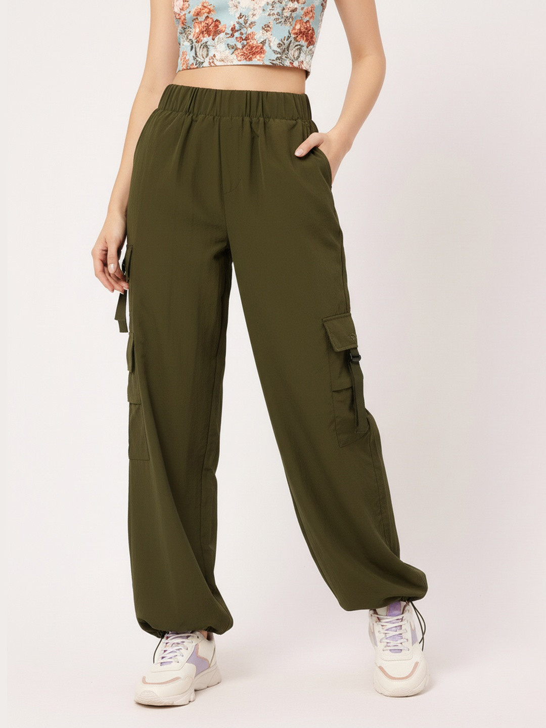 DressBerry Women Rugged Layers Cargo Style Parachute Trousers