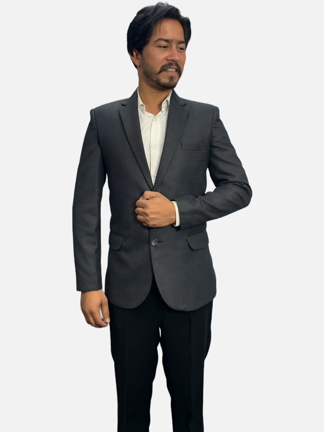 GARGIAN Master Cut Men Solid Notched Lapel Collar Regular Fit Smart Casual Blazer