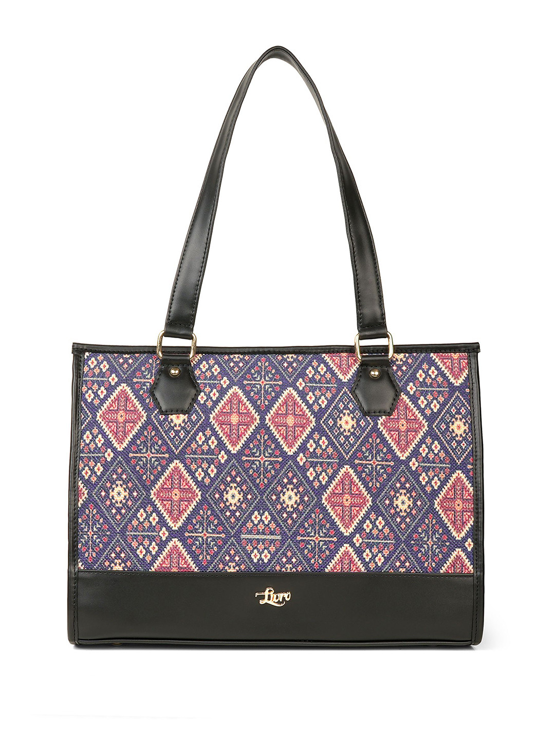 LIVRO Floral Printed Shopper Jute Shoulder Bag