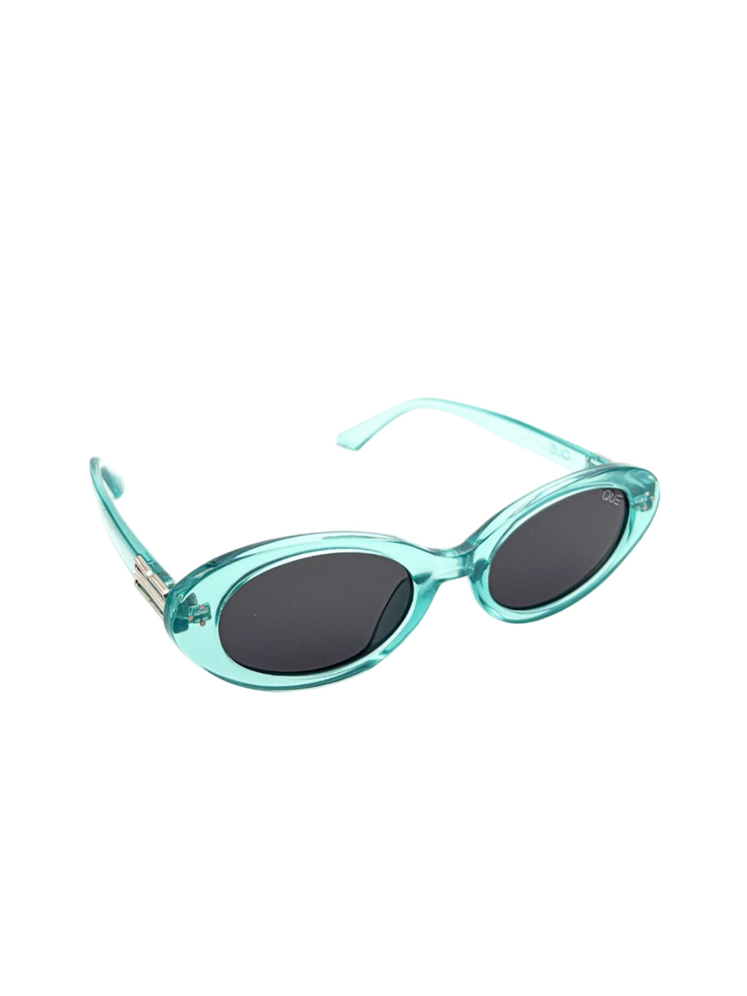 QUE UNIVERSE Women Green Lens & Green Oval Sunglasses with