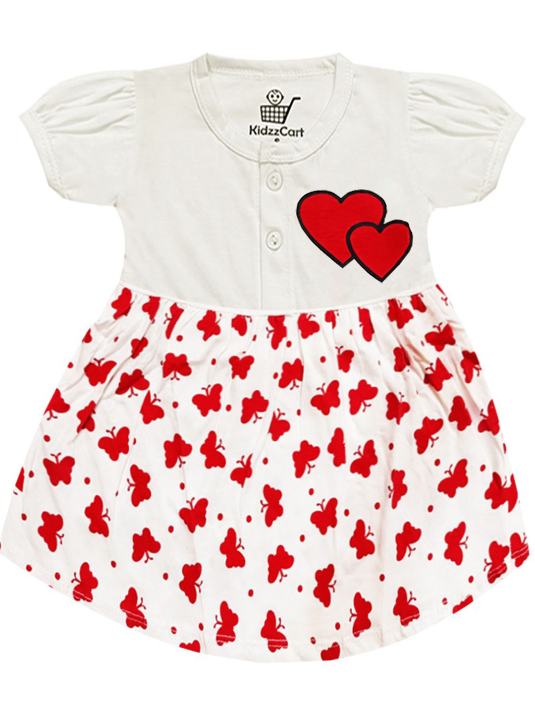 KidzzCart Girls Polka Dot Printed Fit & Flare Dress