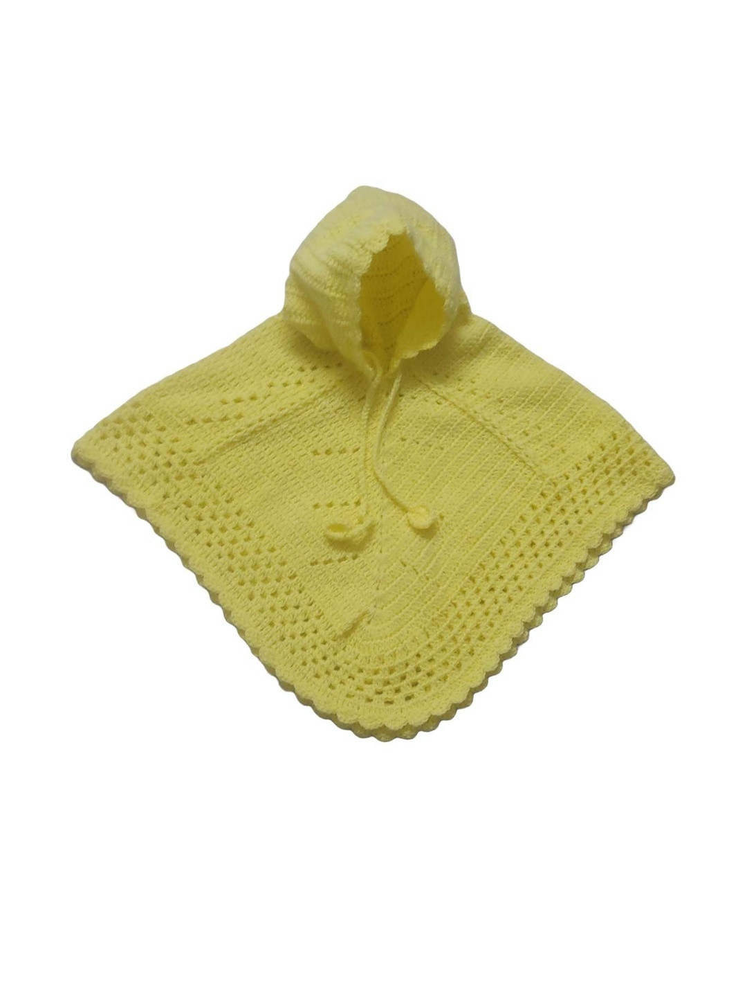 Cute Collection Girls Woollen Crochet Poncho