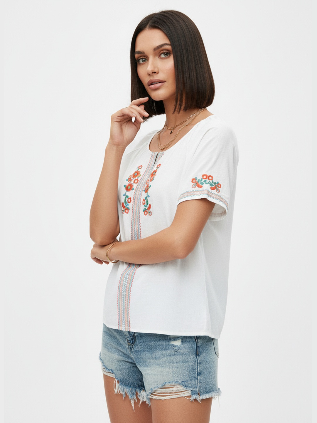 DressBerry Floral Embroidered Top
