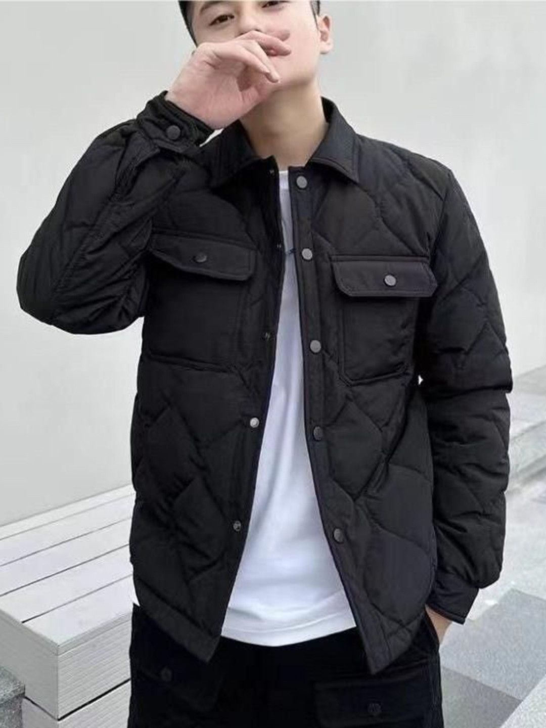 Mast & Harbour Quilted Jacket With Patchwork