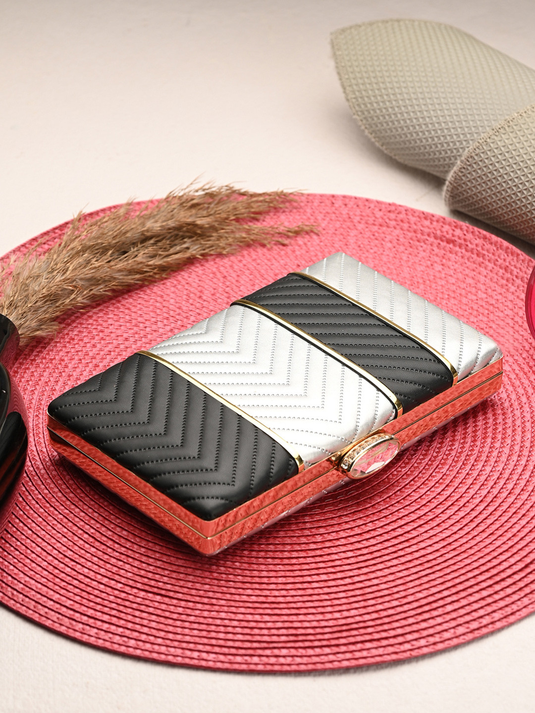 Toobacraft Embellished Box Clutch