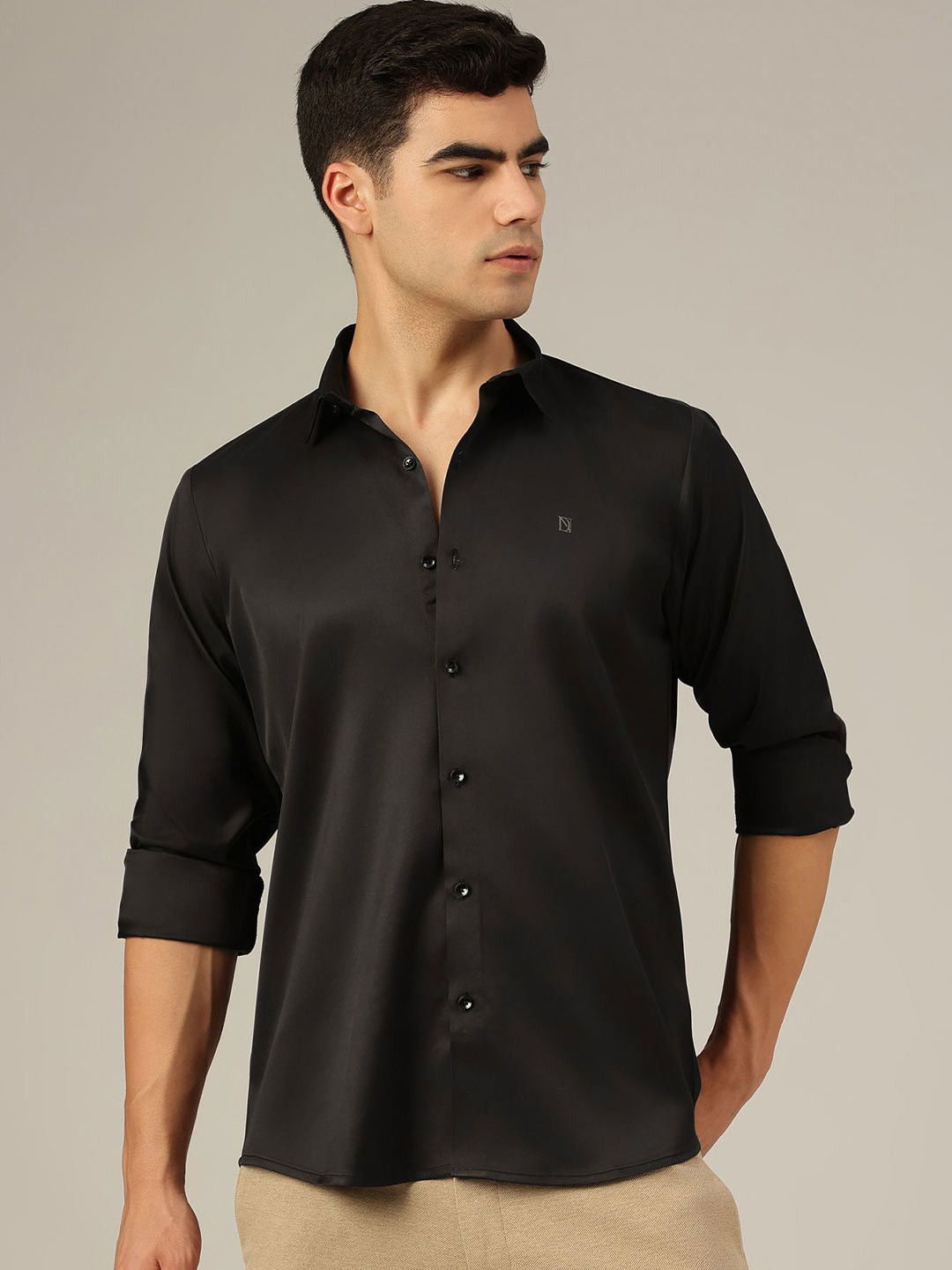 DENNISON Smart Fit Party Wear Formal Satin Shirt