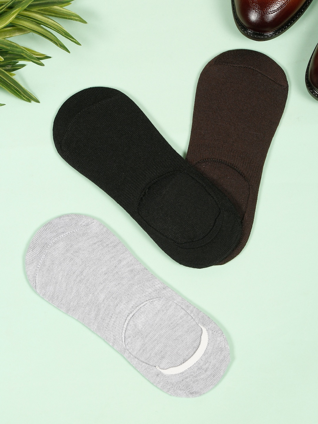 Teakwood Leathers Men Pack Of 3 Pure Cotton Shoe Liner Socks