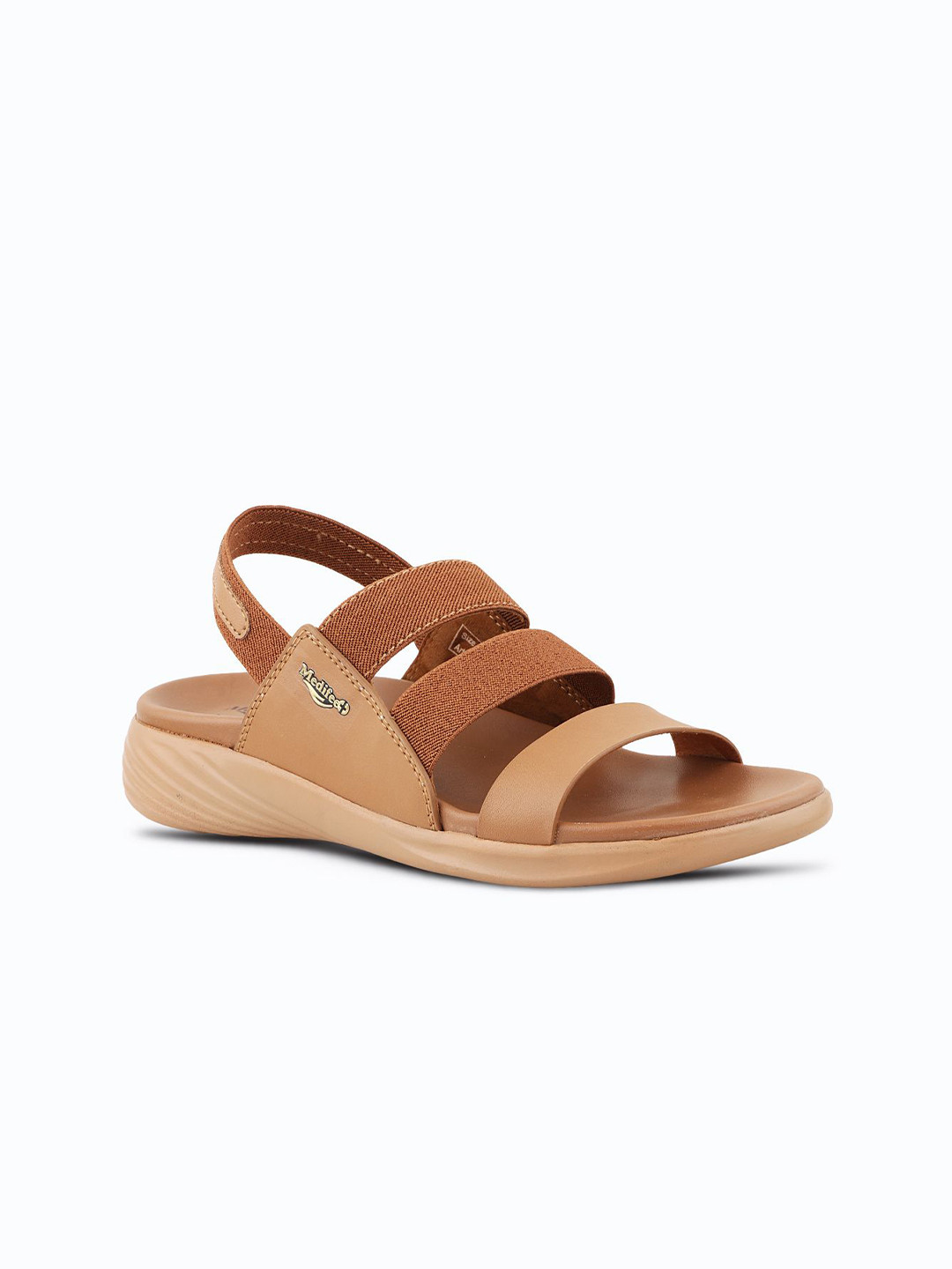MEDIFEET Women Textured Backstrap Open Toe Flats