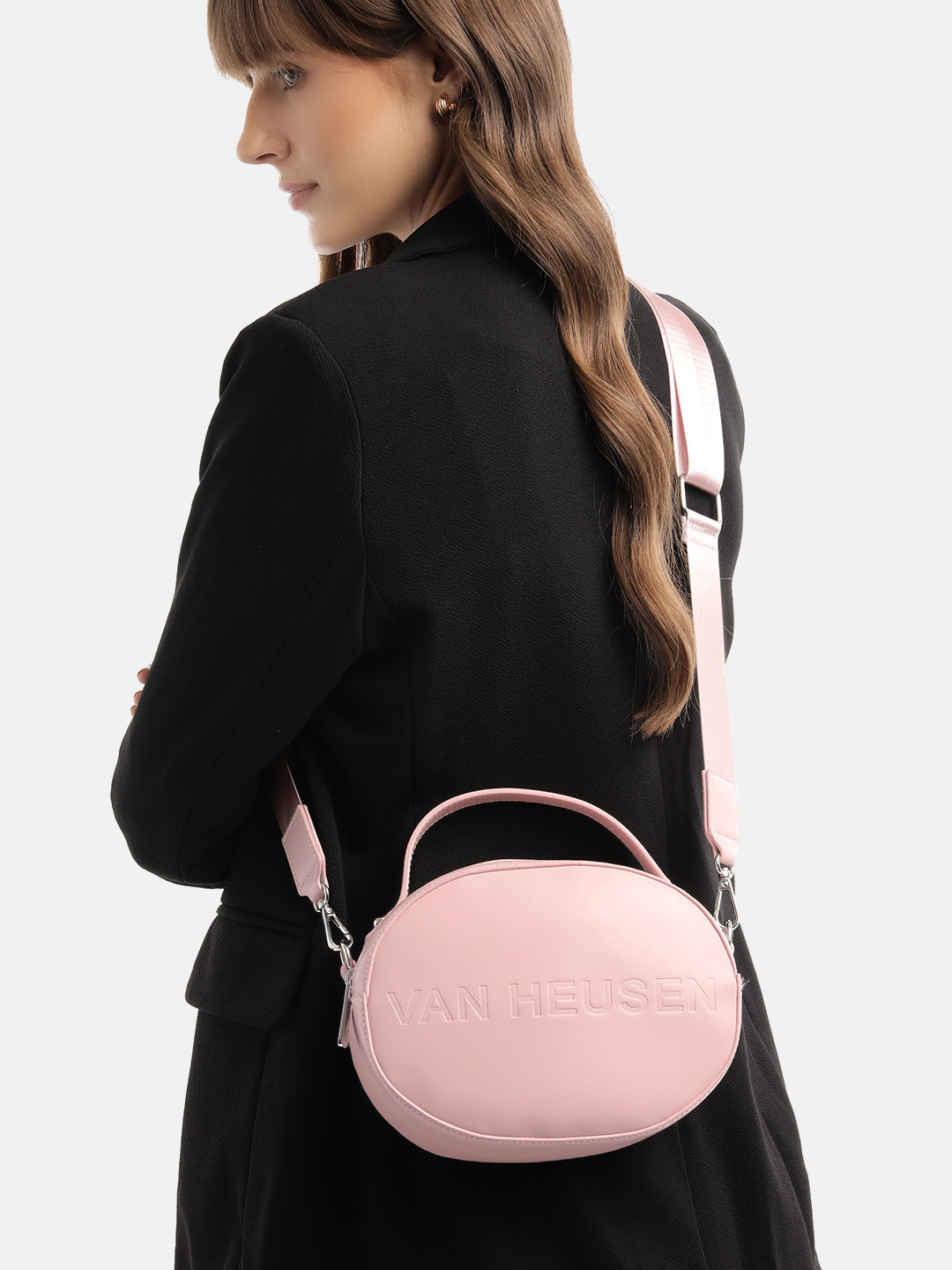 Van Heusen Brand Name Textured Handheld Bag