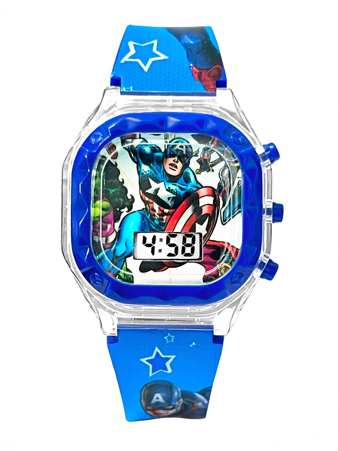 Time Up Kids Printed Dial & Textured Straps Digital Watch NGLOW-CAP2