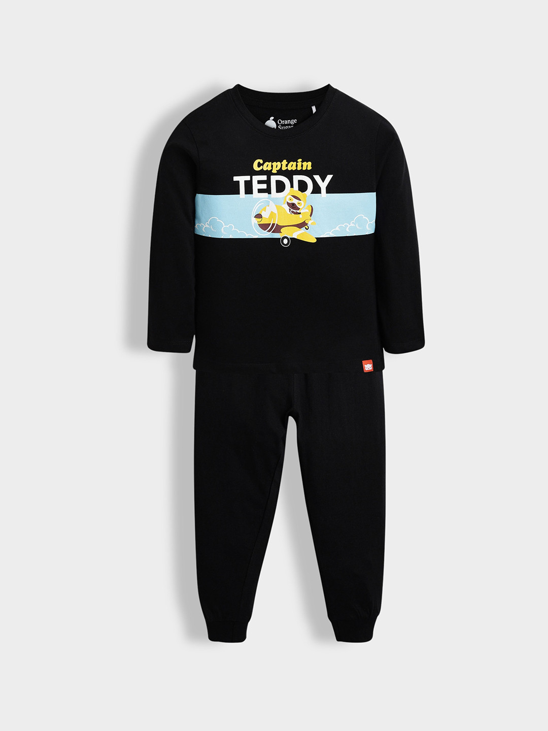 Orange Sugar Kids Printed Round Neck T-shirt & Pyjamas Night Suit