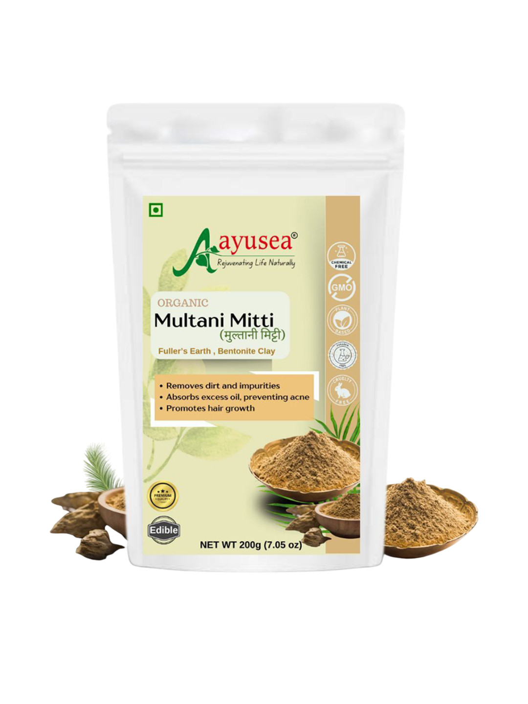 AYUSEA HEALTHCARE Multani Mitti Powder For Skin & Hair - 200 g