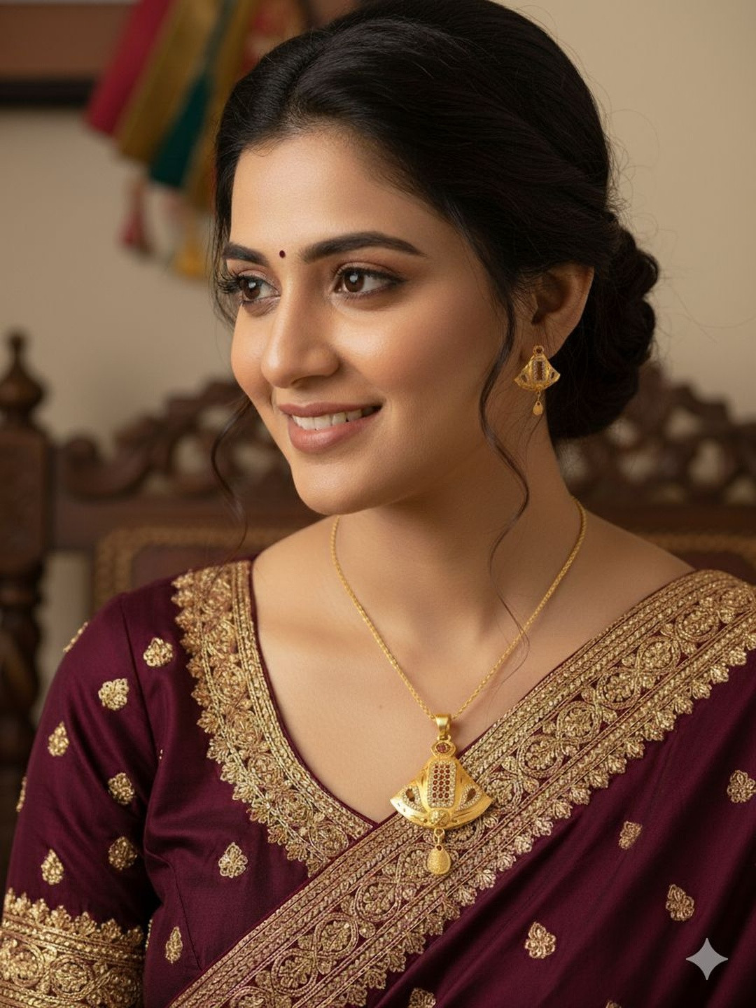 Seora Women Gold-Plated Triangular Jewellery Set