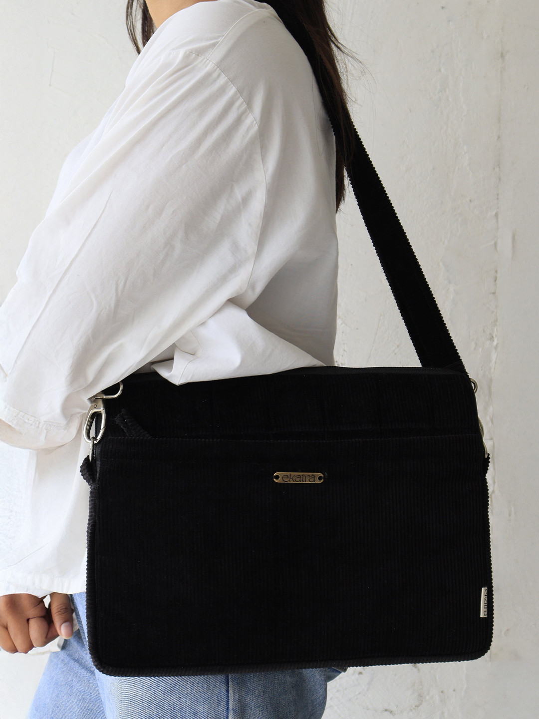 Ekatra Women Corduroy Laptop Bag