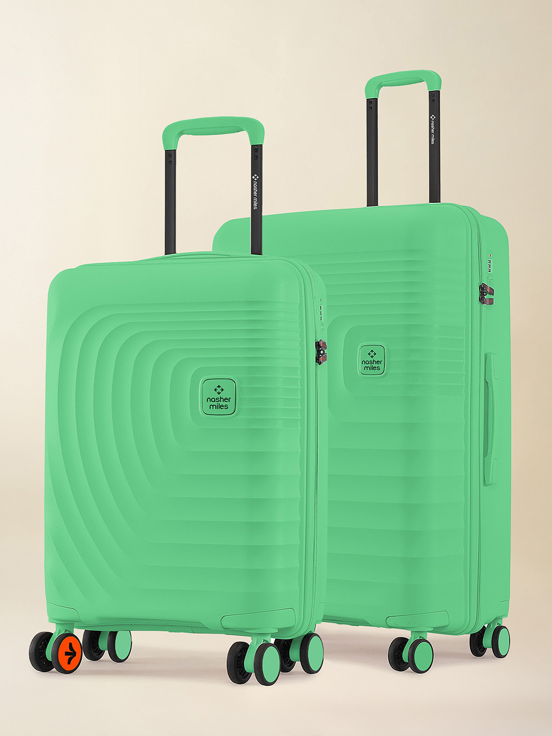 Nasher Miles Boston Polypropylene Small-Medium Summer Green Trolley Bags (55-65 cm)