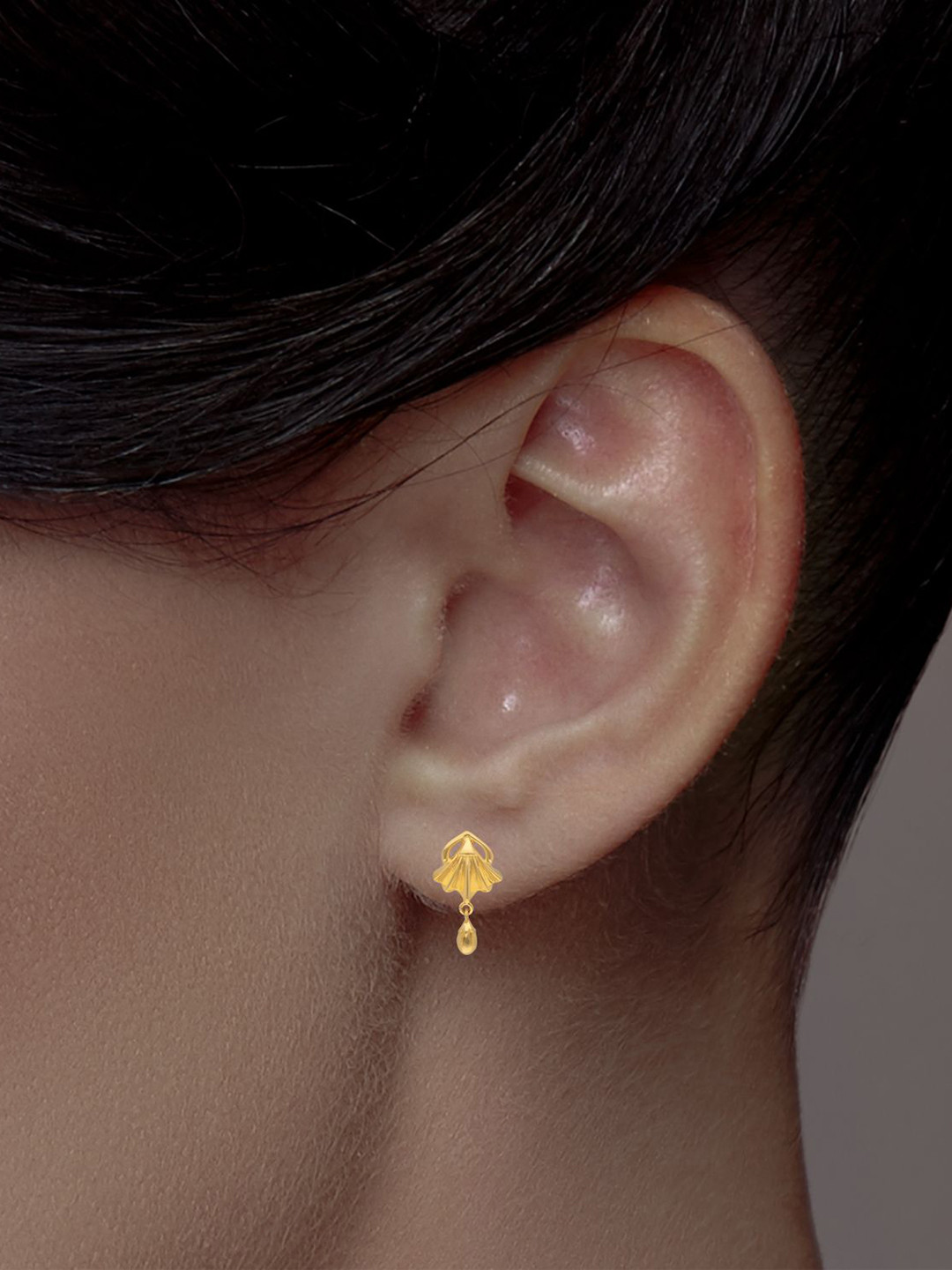 C KRISHNIAH CHETTY JEWELLERS PVT LTD Women 22Kt Gold Vintage Crimson Earrings - 4.06 g